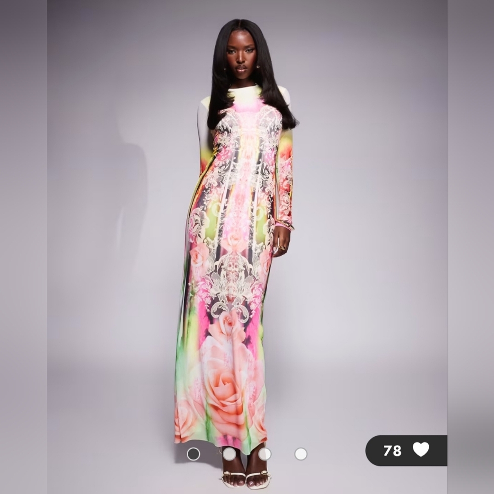 AFRM Multicolor Floral Didi Long Sleeve Dress